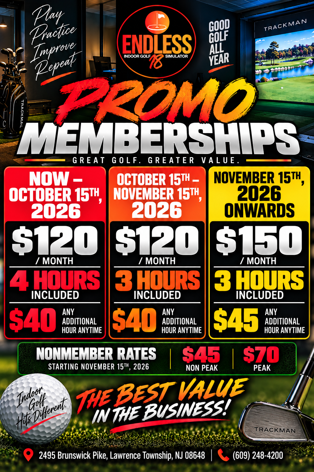 Endless 18 promo memberships: $120 per month through November 15, 2026, then $150 per month