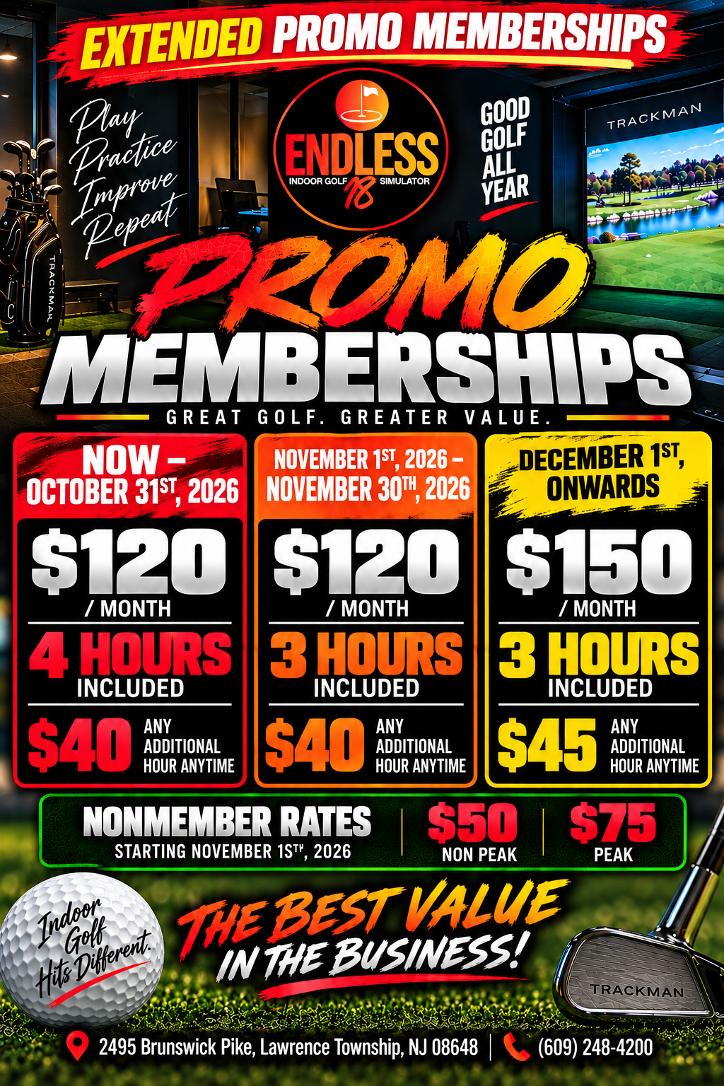 Endless 18 extended promo memberships: $120 per month through November 30, 2026, then $150 per month